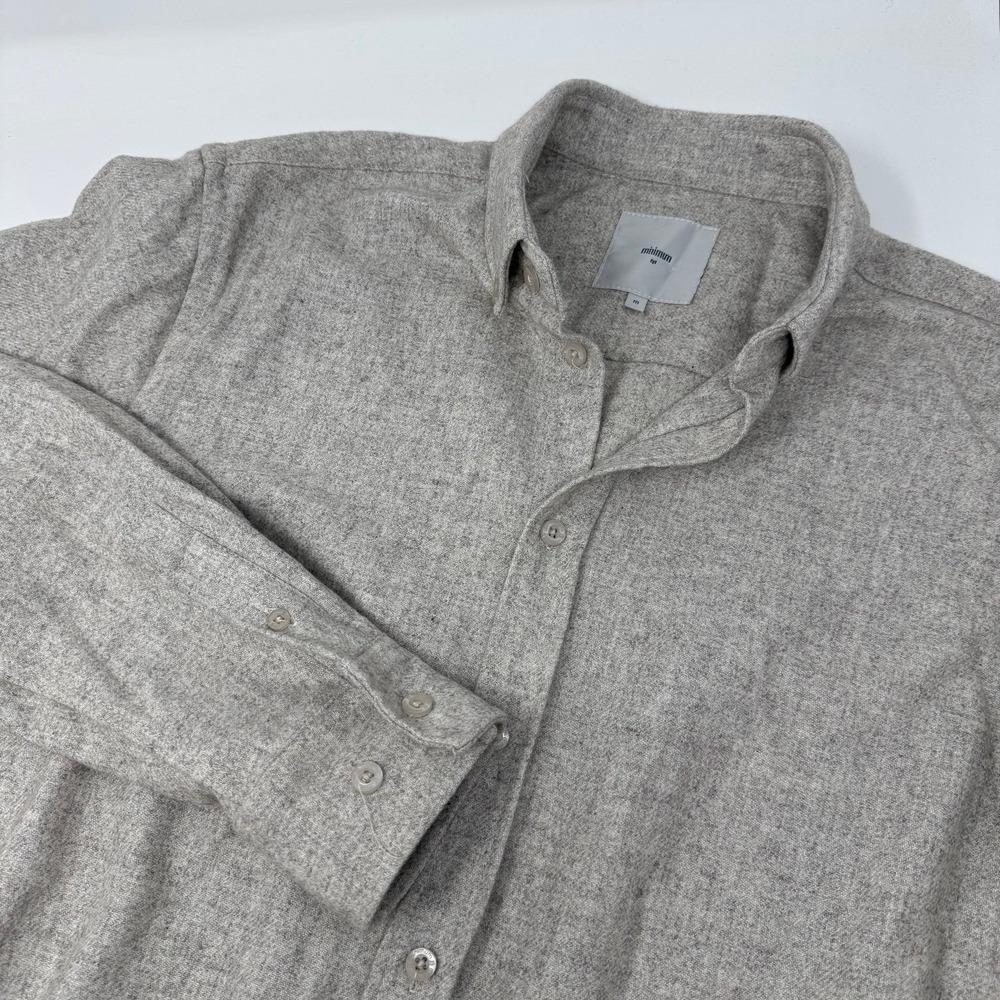Minimum aarhaus denmark woven wool blend shirt medium